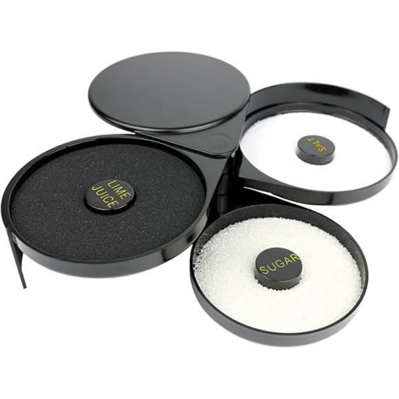 3 Tier Cocktail Glass Rimmer Bartender Salt Sugar Tool for Margaritas Drinks - Picture 7 of 7